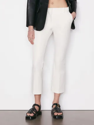 Le Crop Mini Boot Trouser Blanc