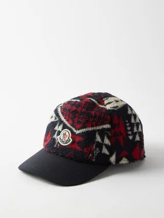 Logo-patch Shearling Baseball Cap