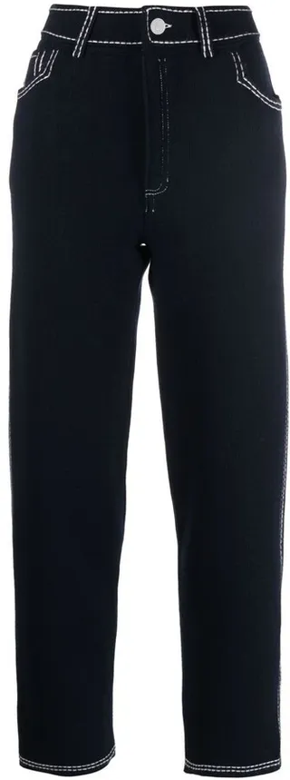 High-Rise Straight-Leg Trousers