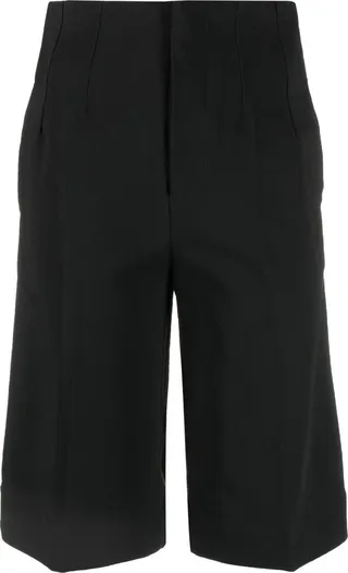 Knee-Length High-Waisted Shorts