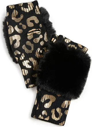 Jocelyn Leopard Knit Mittens