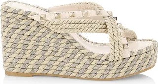 Rockstud Braided Wedge Sandals