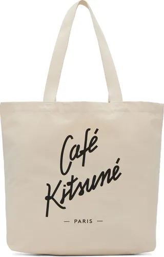 Maison Kitsuné Off-White Logo Tote Bag