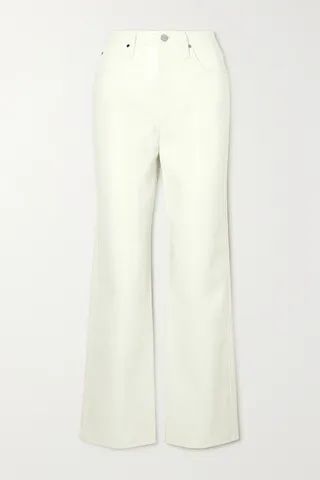 GOLDSIGN - The Multi Stitch Recycled Leather-blend Straight-leg Pants - White