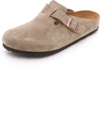 Birkenstock Suede Soft Footbed Boston Clog