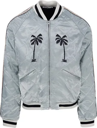 Palm Angels Embroidered Zipped Bomber Jacket