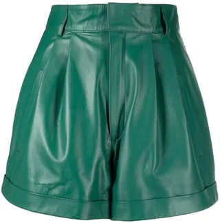 High-Waist Leather Shorts