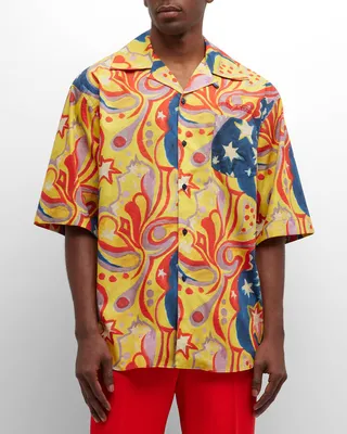 x No Vacancy Inn Men's Galactic Paradise Camp Shirt