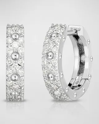 Pois Mois 18k White Gold Diamond Huggie Earrings