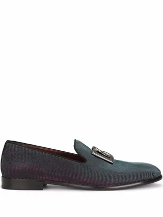 DG-plaque iridescent slippers
