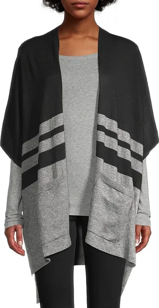 COLLECTION Striped Colorblocked Knit Cape