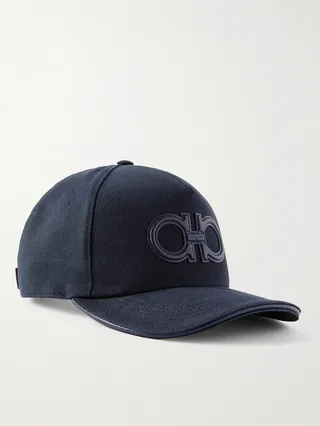 Boldleat Leather-Trimmed Cotton-Canvas Baseball Cap