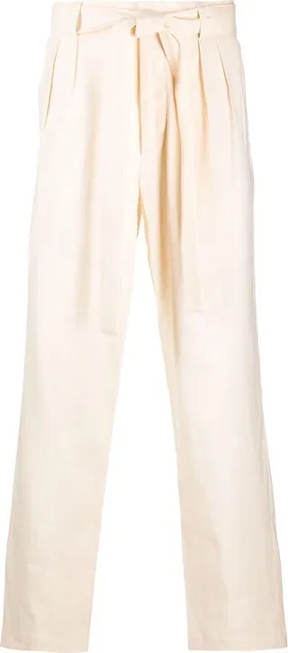 Tied-Waist Wide-Leg Trousers