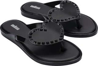 Melissa - Lily Heart Flip Flop Black