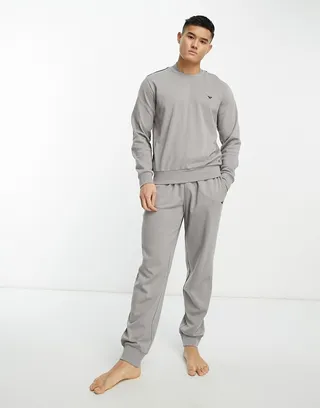 Emporio Armani Bodywear lounge set in gray