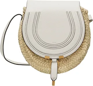 Chloé Off-White & Beige Marcie Shoulder Bag
