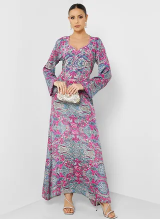 Printed Crew Neck Jalabiya