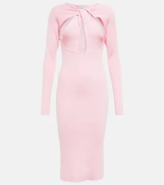 Cutout ribbed-knit dress