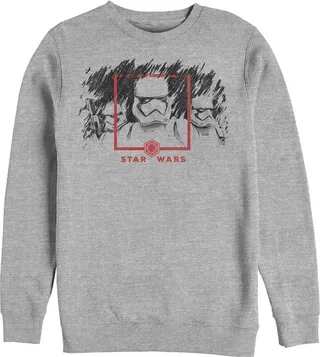 Men's Star Wars: The Rise of Skywalker Stormtrooper Smudge Sweatshirt - Athletic Heather - Small