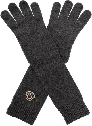 Moncler Logo-Patch Detail Knitted Long Gloves