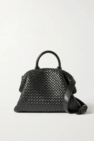 Bottega Veneta - The Handle Intrecciato Leather Tote - Black