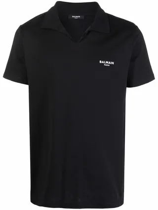 wingtip-collar cotton T-shirt