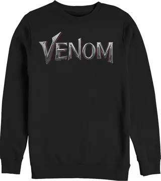 Men's Marvel Venom Film Metallic Logo Sweatshirt - Black - 2X Large