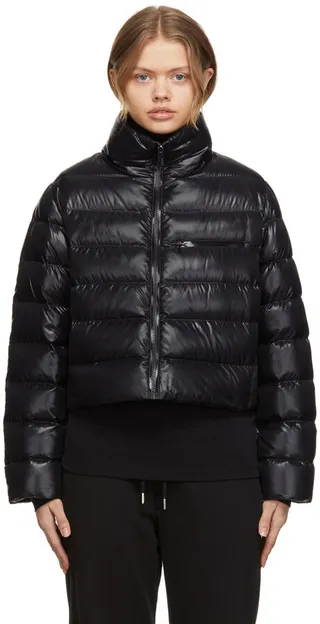 Moncler Black Down Cropped Morgat Jacket