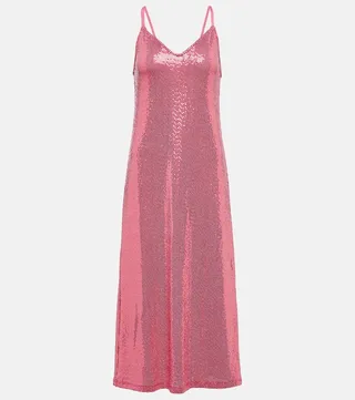 Sequined slip midi dress