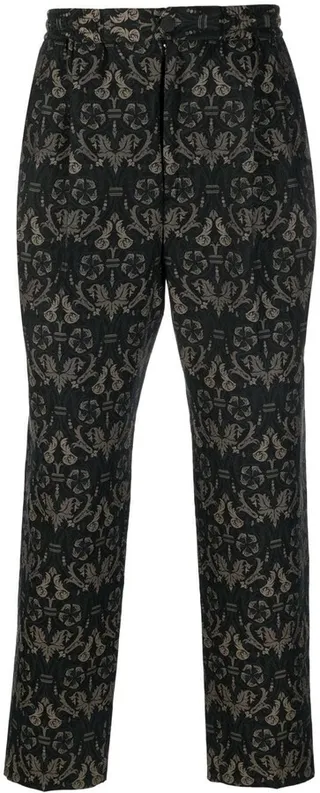 Baroque-Pattern Straight-Leg Trouser