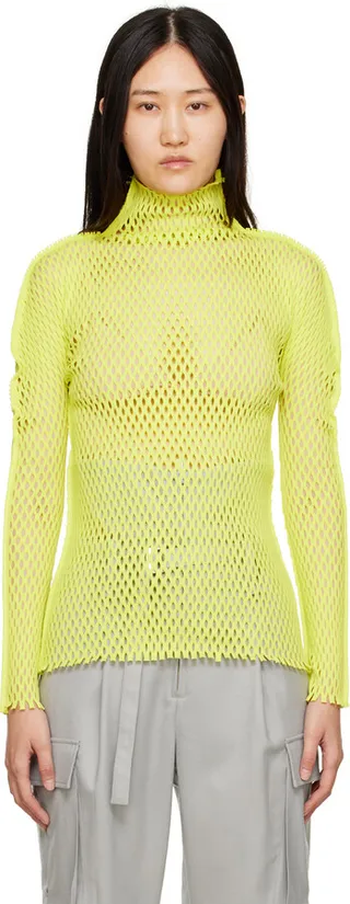 Issey Miyake Yellow Seed Mesh AP Turtleneck