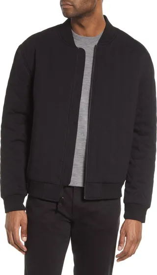 Quilted Stretch Bomber Jacket