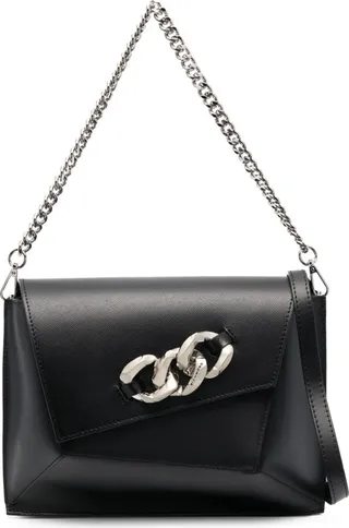 Chain-Detail Leather Bag