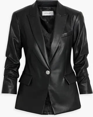 Faux leather blazer