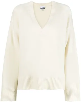 V-neck knitted jumper
