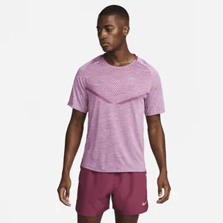 Nike Men's TechKnit Dri-FIT ADV Short-Sleeve Running Top in Red