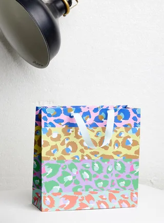 Leopard Stripe Small Square Gift Bag
