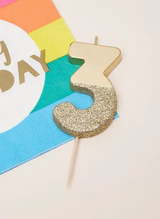 We Heart Birthdays Glitter Number Candle 3