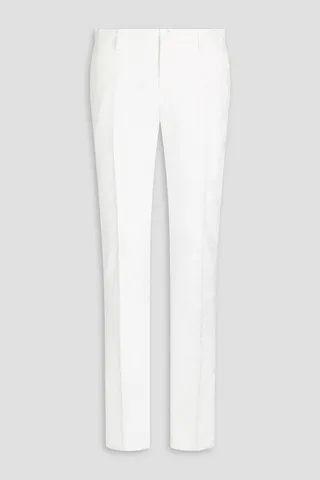 Slim-fit satin-jacquard pants