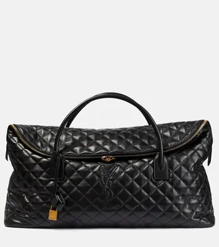 Quilted leather travel bag