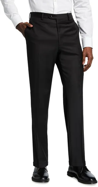 Men's Solid Wool Trousers