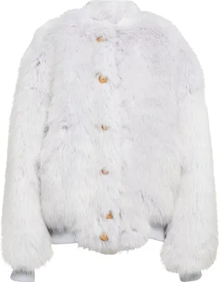 Faux fur bomber jacket