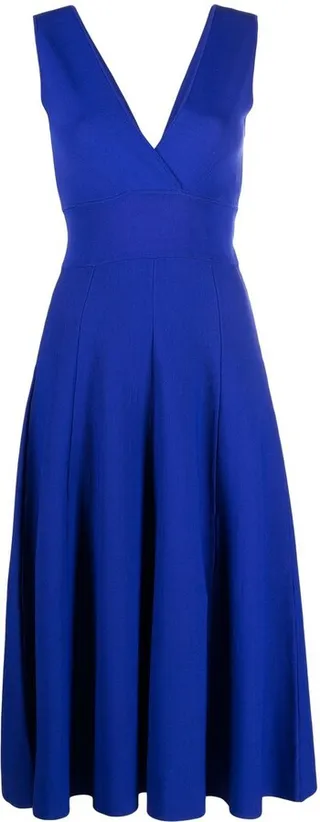 V-neck midi dress