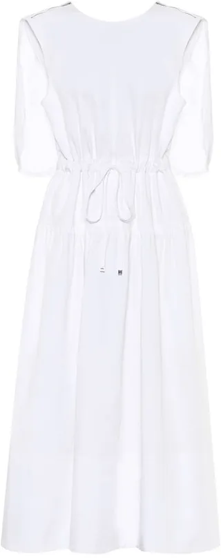Organic-cotton caped midi dress