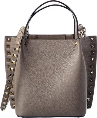Valentino Rockstud Grainy Leather Tote