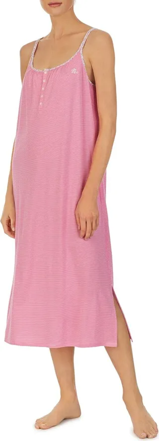 Stripe Cotton Blend Nightgown