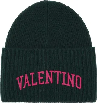Valentino Logo Embroidered Beanie