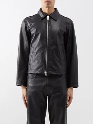 Two-way Zip Leather Jacket