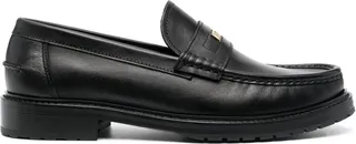 Logo-Lettering Leather Loafers