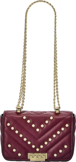 Zac Posen Soft Earthette Pearl Lady Mini Chain Leather Shoulder Bag